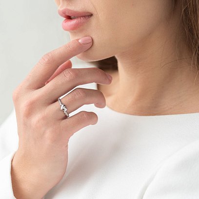 Золота каблучка "Серце" к06613 №4