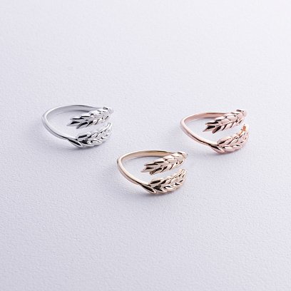 Каблучка "Колоски пшениці" у жовтому золоті к08048 №3