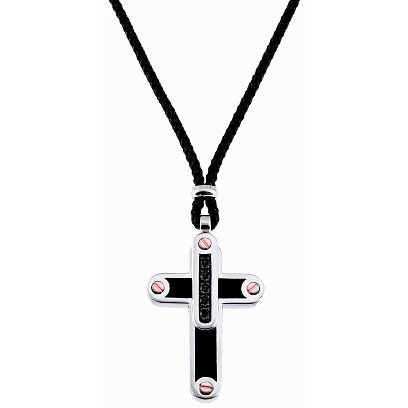 Чоловіче кольє "Хрест" з срібла ZANCAN EXC290R-N