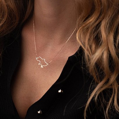 Кольє "Карта України" у червоному золоті 4034ч №3