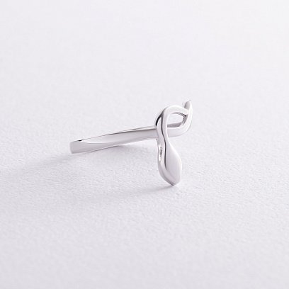 Кольцо "Змея" в белом золоте к07427 №6