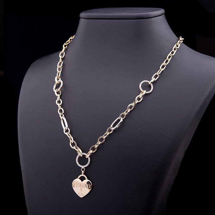 Ексклюзивне золоте кольє в стилі "Тіффані" з фіанітами кол00846 від ювелірного магазину Онікс - 3