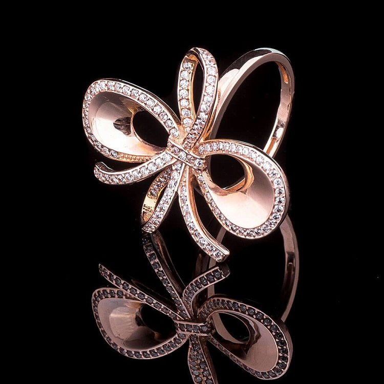 Кольцо (фианиты) к02647 от ювелирного магазина Оникс - 4