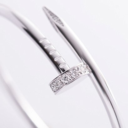 Жесткий браслет "Гвоздь" с бриллиантами (белое золото) 522061121 №9