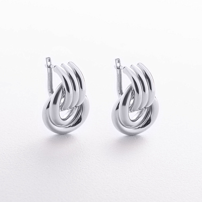 Серьги "Jessica" в белом золоте с09682