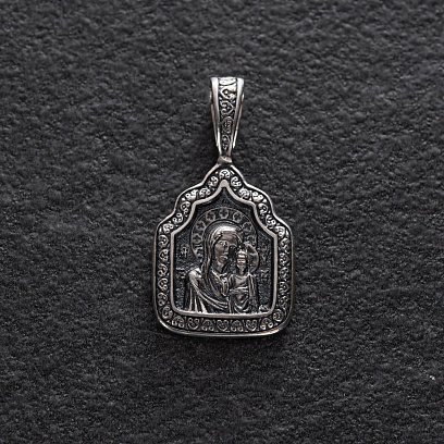 Серебряная ладанка "Казанская Божья Матерь" 132993 №2
