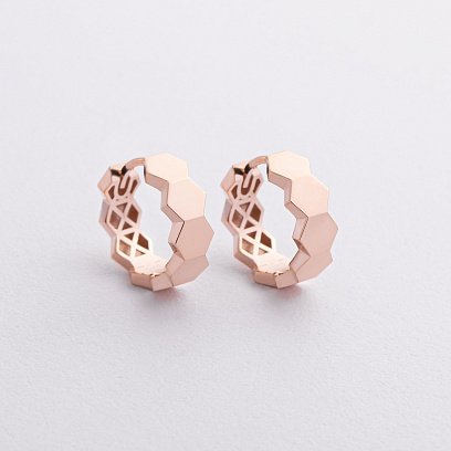 Сережки - кільця "Miranda" в червоному золоті с09332