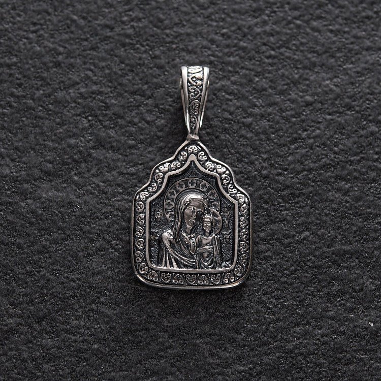 Серебряная ладанка "Казанская Божья Матерь" 132993 от ювелирного магазина Оникс - 1