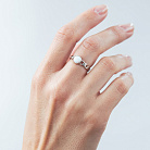 Кольцо "Цепочка" с синт. опалом (белое золото) к08298 от ювелирного магазина Оникс - 1