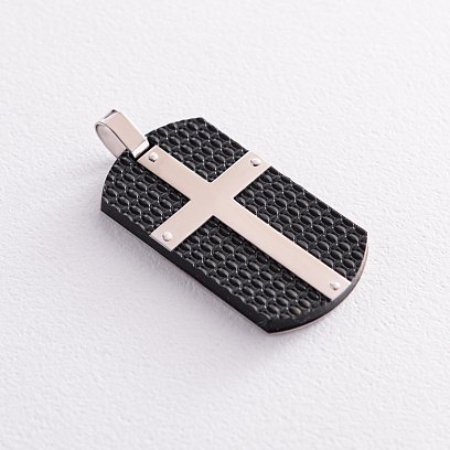 Серебряный жетон с крестиком (полимер) 132864