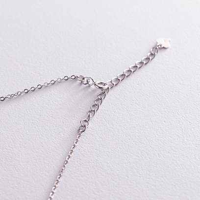 Срібне кольє з сердечком (фіаніти) 181145 №6