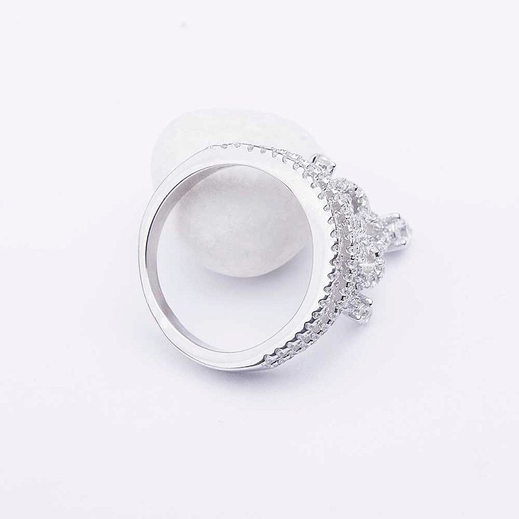 Серебряное кольцо "Корона" с фианитами 111840 от ювелирного магазина Оникс - 2