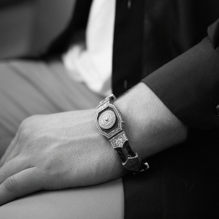 Срібний браслет "Вірменська Зірка" (ебенове дерево) 817 від ювелірного магазину Онікс - 7