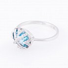 Золотое кольцо с голубым топазом и бриллиантами C01099R от ювелирного магазина Оникс - 5