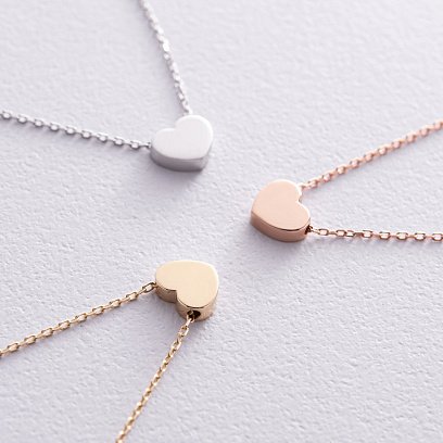 Кольє "Сердечко" у жовтому золоті кол02407 №3