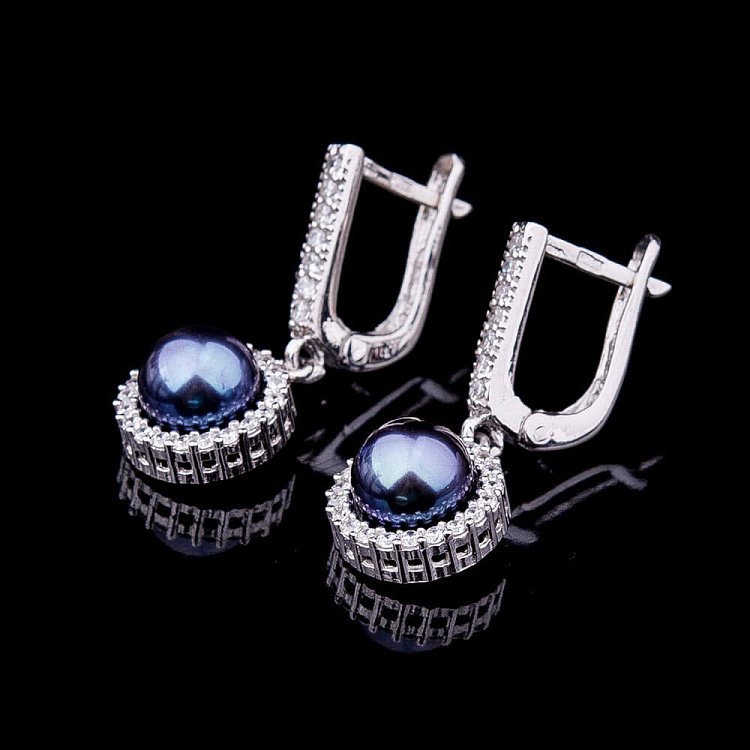 Золотые серьги с культивированным пресноводным жемчугом с02750ф от ювелирного магазина Оникс - 5