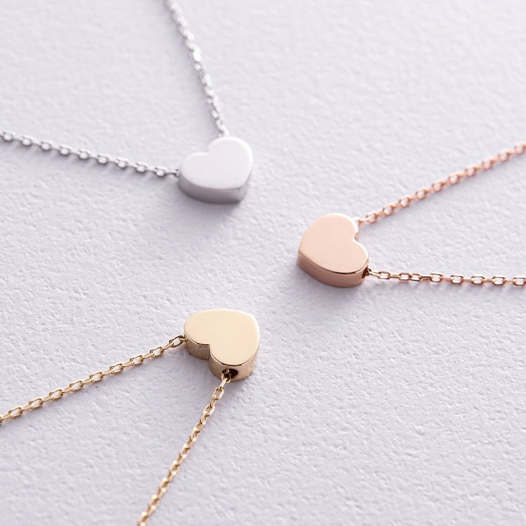 Кольє "Сердечко" у жовтому золоті кол02407 від ювелірного магазину Онікс - 3