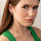 Срібні сережки - кільця "Кульки" 7360 от ювелирного магазина Оникс - 1