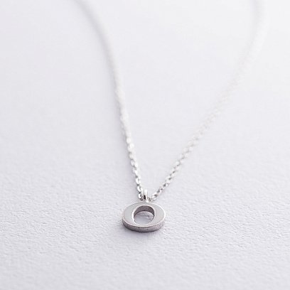 Серебряное колье с буквой О 18623б №3