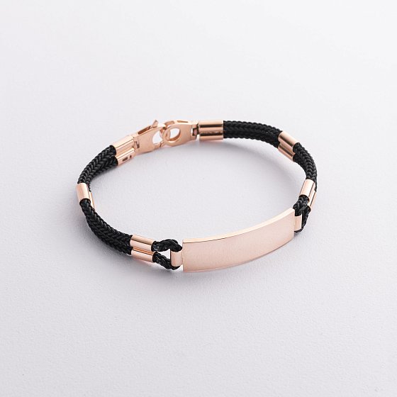 Чоловічий браслет із золотими вставками (можливе гравіювання) б05159
