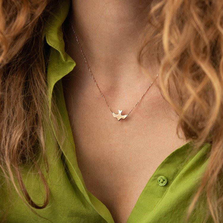 Колье "Ласточка" в красном золоте кол02363 от ювелирного магазина Оникс - 2