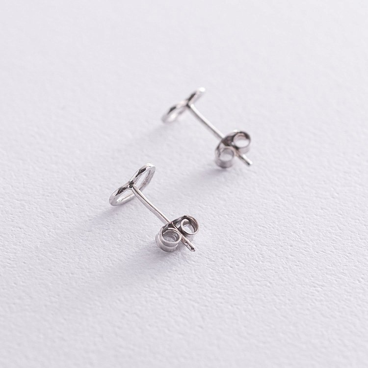 Серебряные серьги - пусеты "Сердечки" 122830 от ювелирного магазина Оникс - 3