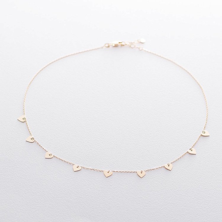 Золоте кольє "Сердечка" кол01447 від ювелірного магазину Онікс