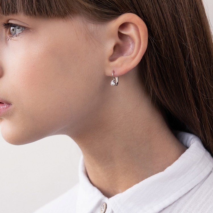 Срібні сережки з фіанітами 12580 від ювелірного магазину Онікс - 3