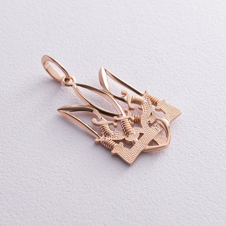 Подвеска "Тризуб с саблями" в красном золоте п03803 от ювелирного магазина Оникс - 6