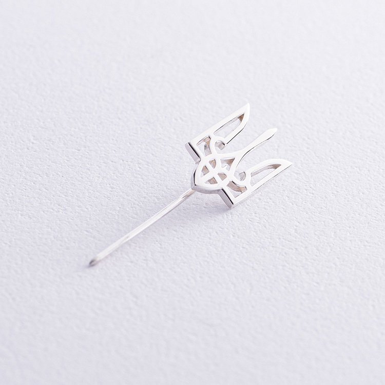 Серебряная заколка "Герб Украины - Тризуб" 20054 от ювелирного магазина Оникс - 1