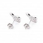 Срібні сережки-пусети "Метелики" з фіанітами 121675 от ювелирного магазина Оникс - 2