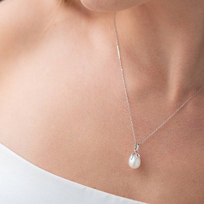 Золотий кулон з перлиною п03524 №2