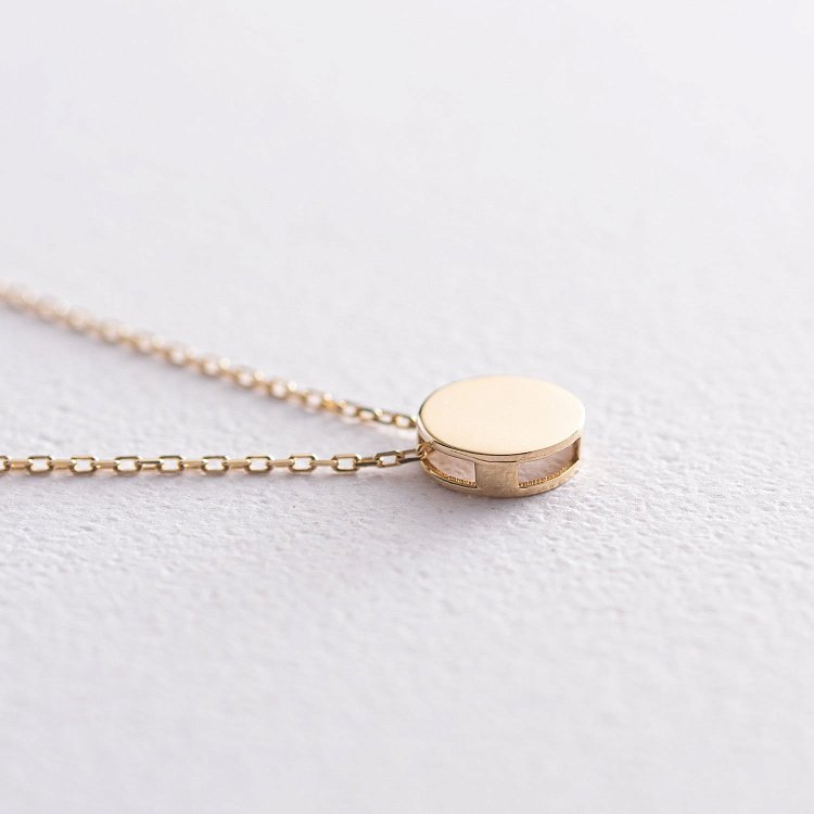 Колье "Маленький круг" в желтом золоте (0.7 см) кол01756 от ювелирного магазина Оникс - 2