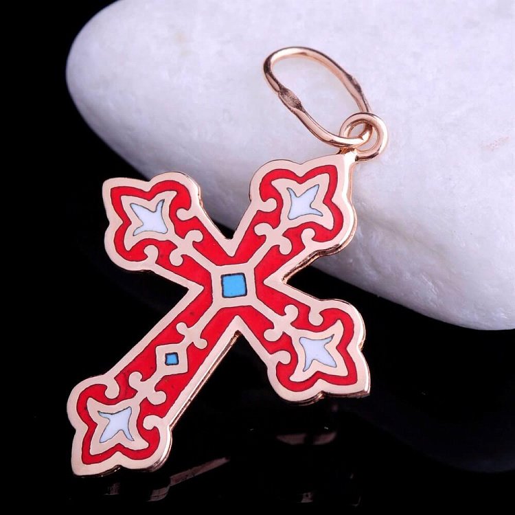 Крестик из золота п00646 от ювелирного магазина Оникс - 1