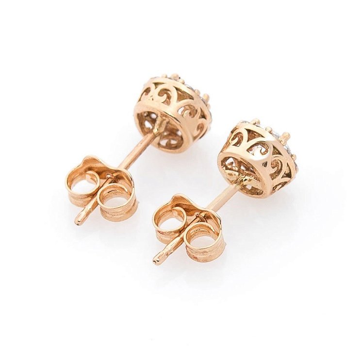 Золоті сережки-пусети (фіаніти) с05428 від ювелірного магазину Онікс - 2