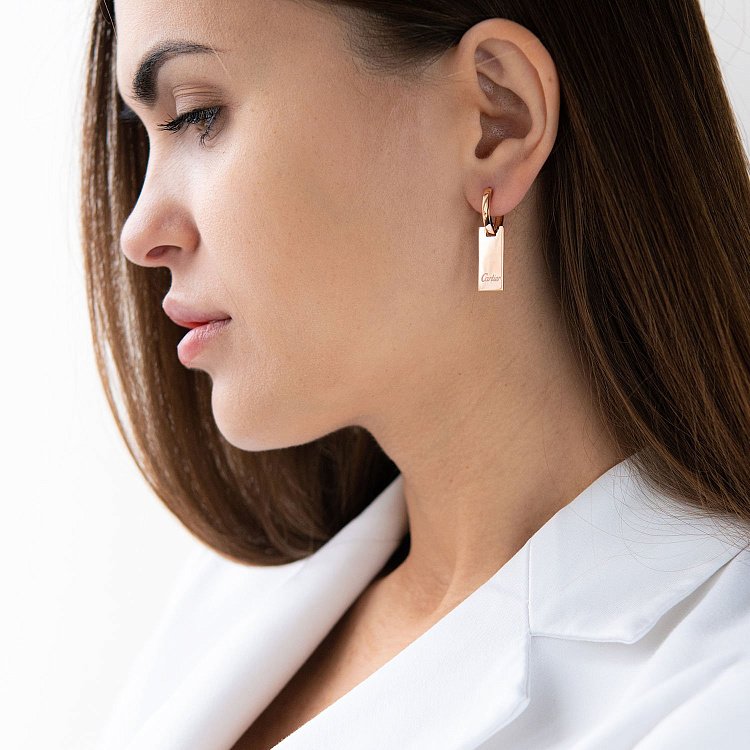 Серьги на застежке конго (красное золото)  с06079 от ювелирного магазина Оникс - 2