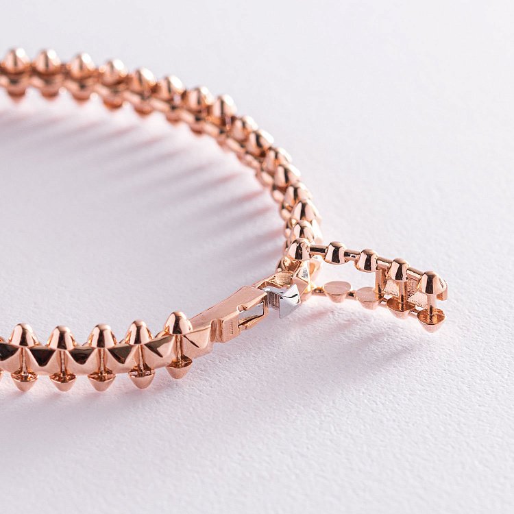 Жорсткий браслет "Тереза" в червоному золоті б04399 від ювелірного магазину Онікс - 2