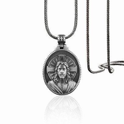 Серебряный кулон "Иисус Христос" 133181 №3