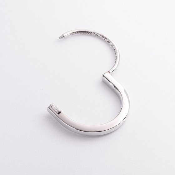 Жорсткий браслет Lock у білому золоті б05716 №3