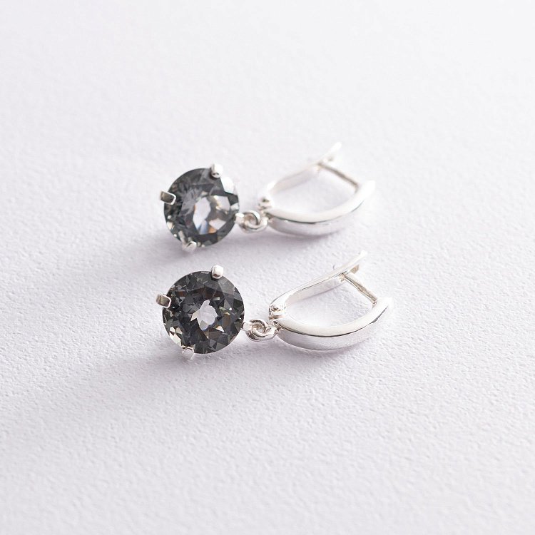 Серебряные серьги "Влечение" (шт. топаз) 122858 от ювелирного магазина Оникс