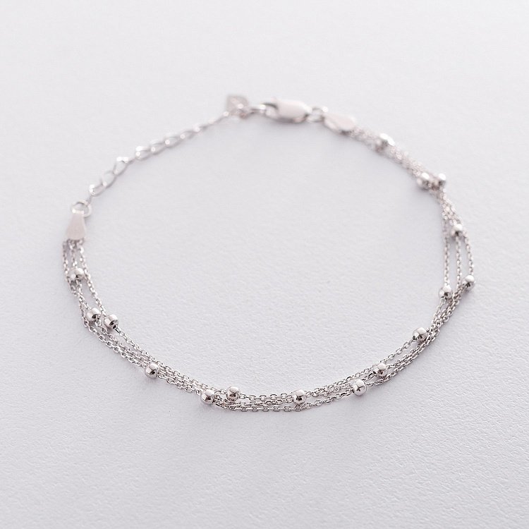 Срібний браслет з кульками (потрійний) 141389 від ювелірного магазину Онікс