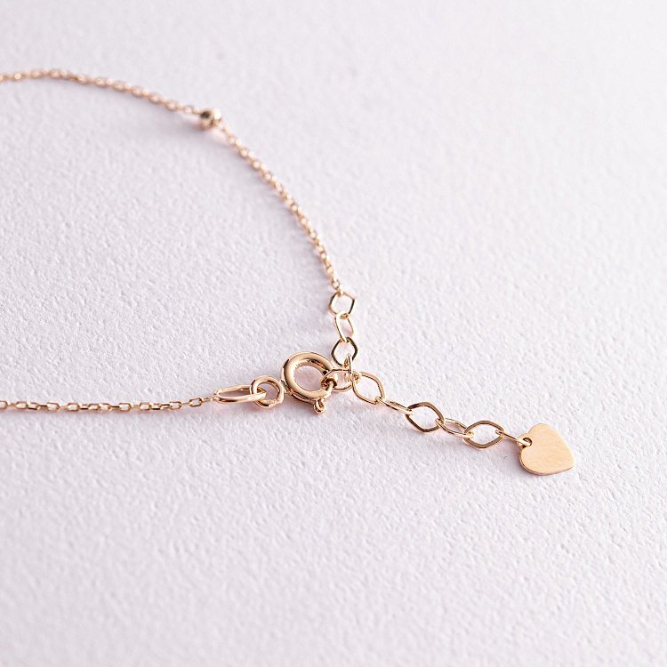 Золотой браслет "Сердечко" б05091 от ювелирного магазина Оникс - 4