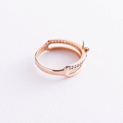 Золота каблучка з метеликом (фіаніти) к05210 №3