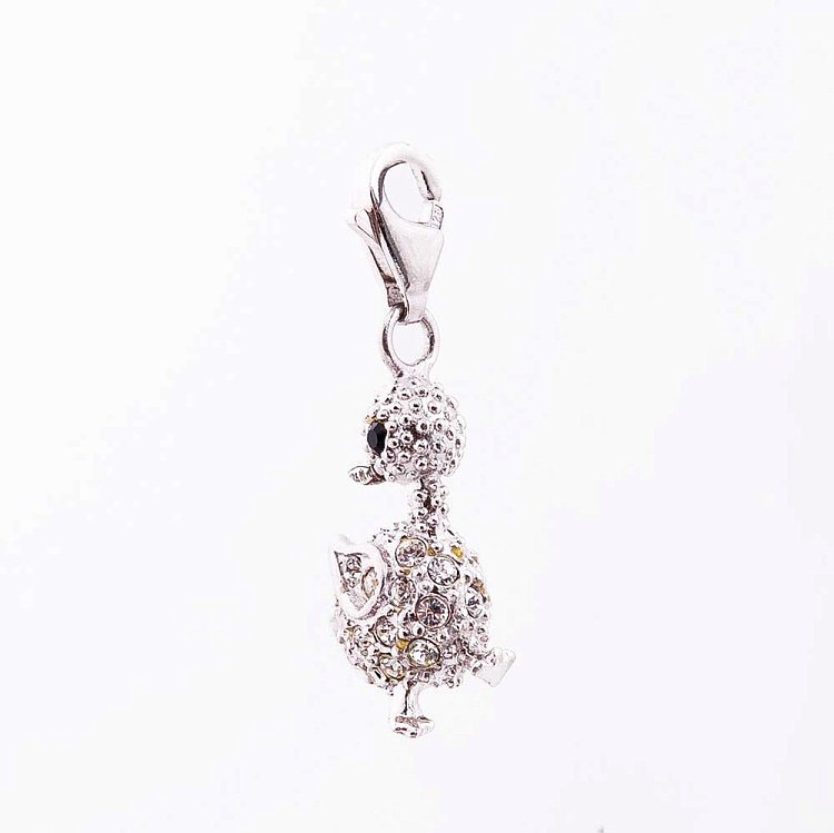 Серебряная подвеска "Уточка" с фианитами 131982 от ювелирного магазина Оникс - 1
