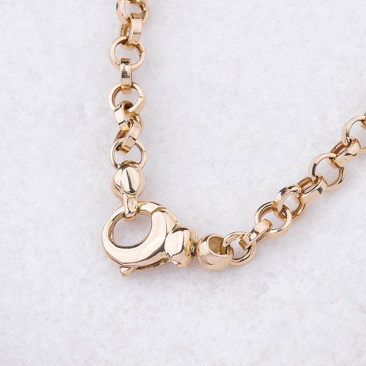 Золотой цепной браслет с шармами б02228 от ювелирного магазина Оникс - 5