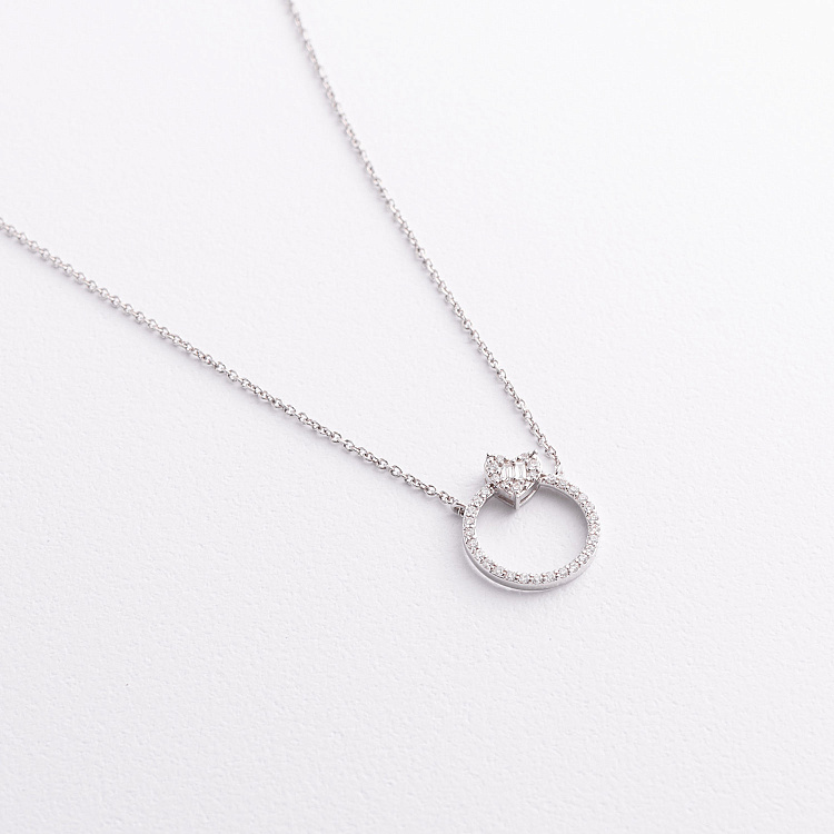 Золоте кольє "Сердечко" з діамантами колб0178ca від ювелірного магазину Онікс - 1