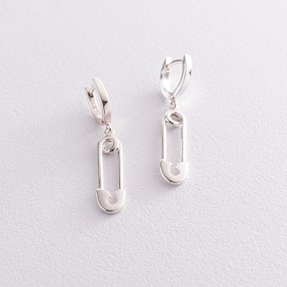 Серебряные серьги "Булавки" 123014