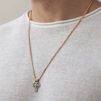 Золотой крестик с чернением "Кельтский" п01852 №2