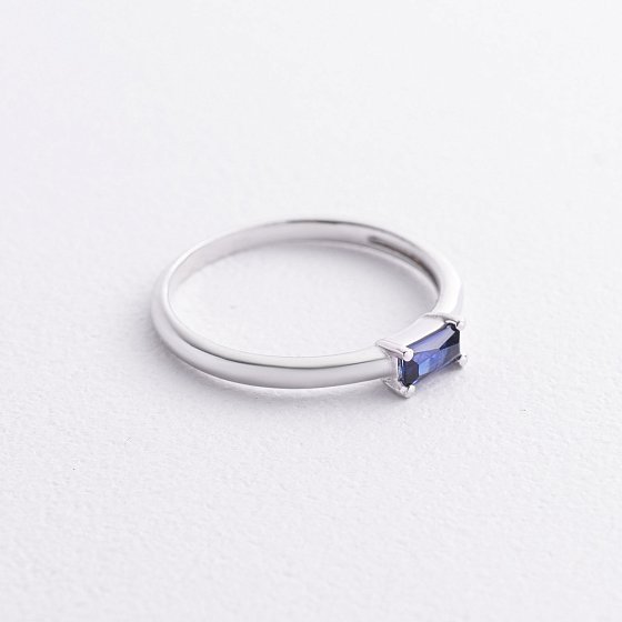 Серебряное кольцо с синтетическим сапфиром 1923/1р-HSPH №3