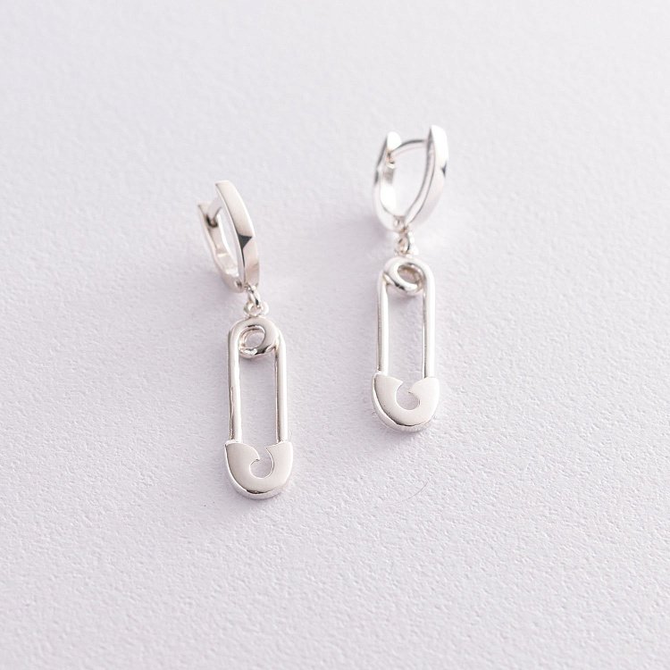 Серебряные серьги "Булавки" 123014 от ювелирного магазина Оникс